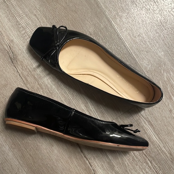 Guilhermina Square-Toe Ballet Flats I’m Black patent leather - Size 7-7.5 US - Picture 2 of 3